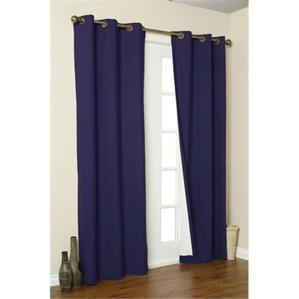 Commonwealth Home Fashions Thermalogic Insulated Solid Color Grommet Top Curtain Panel Pairs 160 x 84 in., Navy 70370-188-609-160 - main